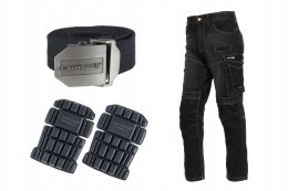LAHTI PRO Spodnie robocze jeansowe + PASEK + NAKOL