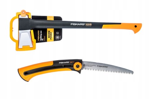 Siekiera rozłupujaca Fiskars X25 z piłą sw 73