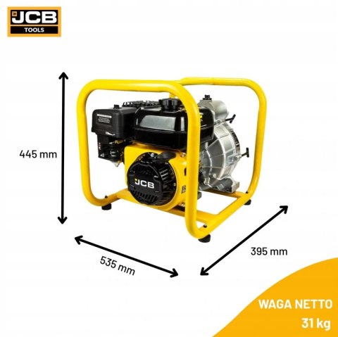 MOTOPOMPA SPALINOWA DO WODY BRUDNEJ JCB 7,5 KM 1000 L/MIN ZESTAW WĘŻE