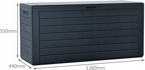 Skrzynia ogrodowa tworzywo sztuczne 280 l szary 8019
