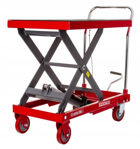 WÓZEK NOŻYCOWY PLATFORMOWY MOBILNY STÓŁ HYDRAULICZNY 80X50CM 500KG 770MM