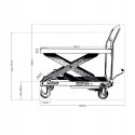 WÓZEK NOŻYCOWY PLATFORMOWY MOBILNY STÓŁ HYDRAULICZNY 80X50CM 500KG 770MM