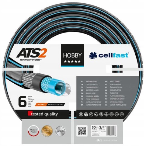 Wąż ogrodowy 6-warstwowy CELLFAST HOBBY ATS2 3/4" 50m 16-221