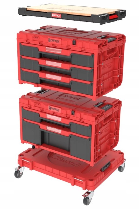 Zestaw skrzyń narzędziowych Qbrick System ONE Red Workshop Drawers 2466
