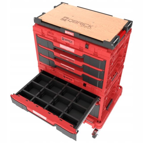 Zestaw skrzyń narzędziowych Qbrick System ONE Red Workshop Drawers 2466