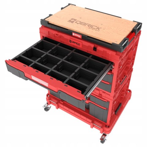 Zestaw skrzyń narzędziowych Qbrick System ONE Red Workshop Drawers 2466
