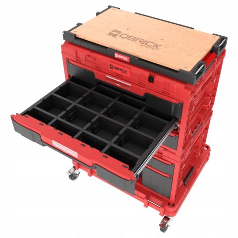 Zestaw skrzyń narzędziowych Qbrick System ONE Red Workshop Drawers 2466