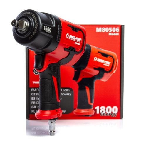 KLUCZ UDAROWY PNEUMATYCZNY KOMPOZYTOWY Z UDAREM DO KÓŁ 1800 Nm 1/2" M80506