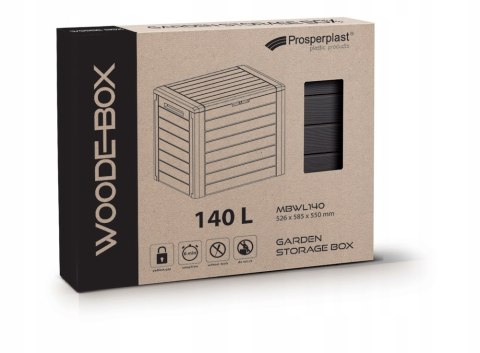 PROSPERPLAST 1 Skrzynia ogrodowa WOODEBOX - umbra MBWL190-440U 7982